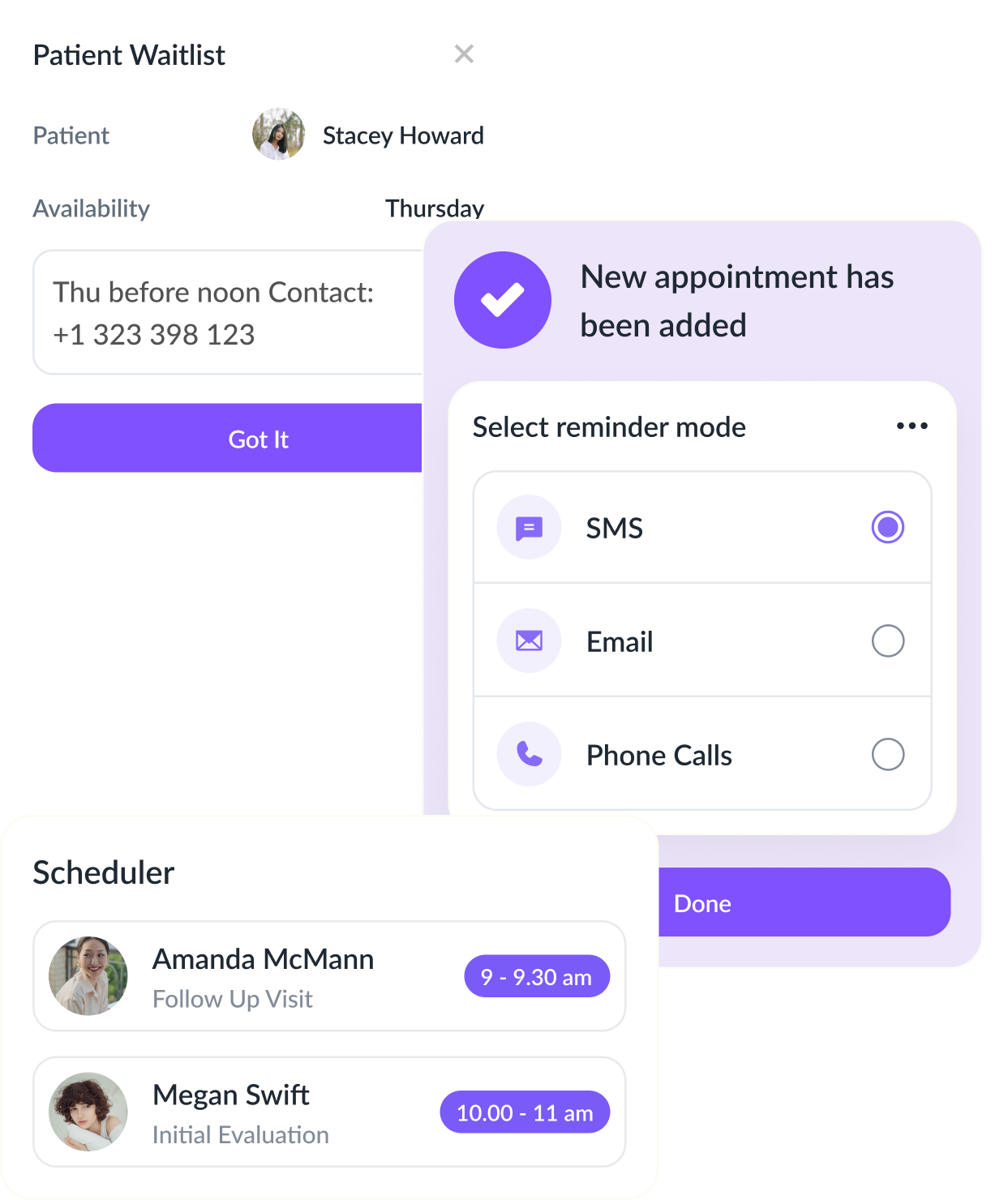 Scheduler UI Cards
